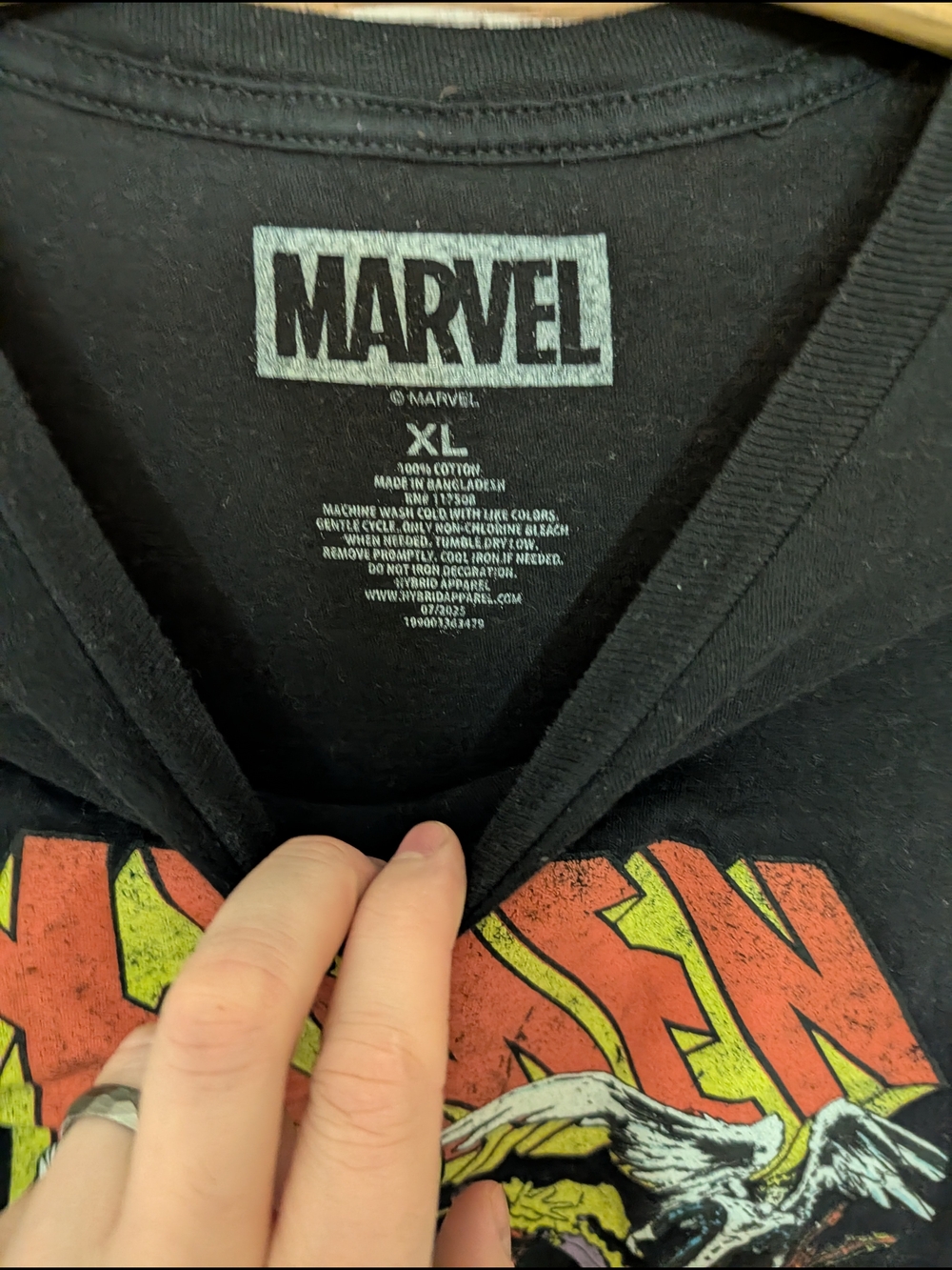 Marvel X-Men Black Short Sleeve Graphic Tee with Multicolor Front Print - Picture 2 of 3